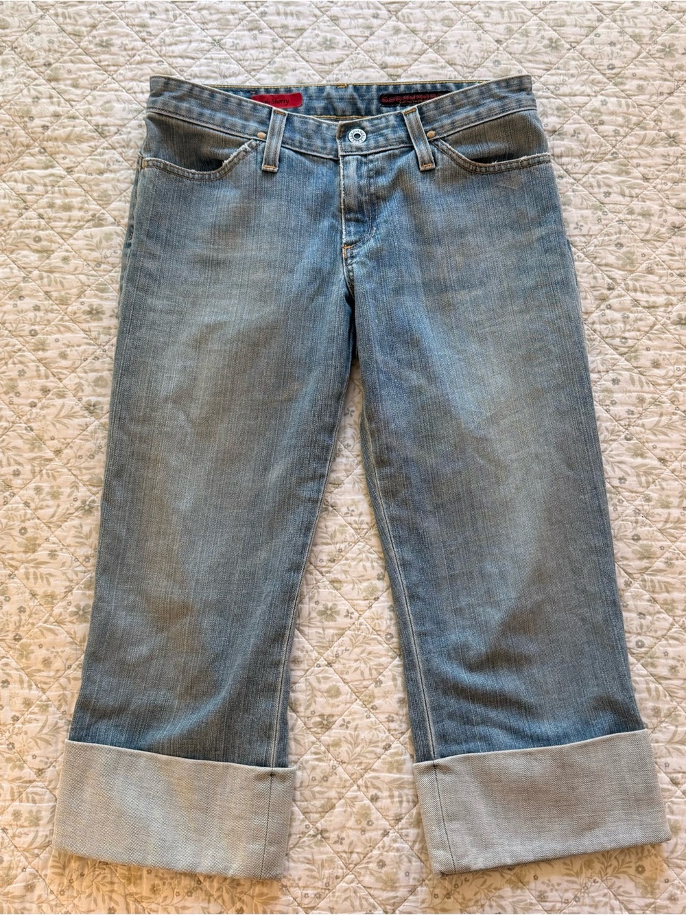 Y2k low rise capri jean shorts